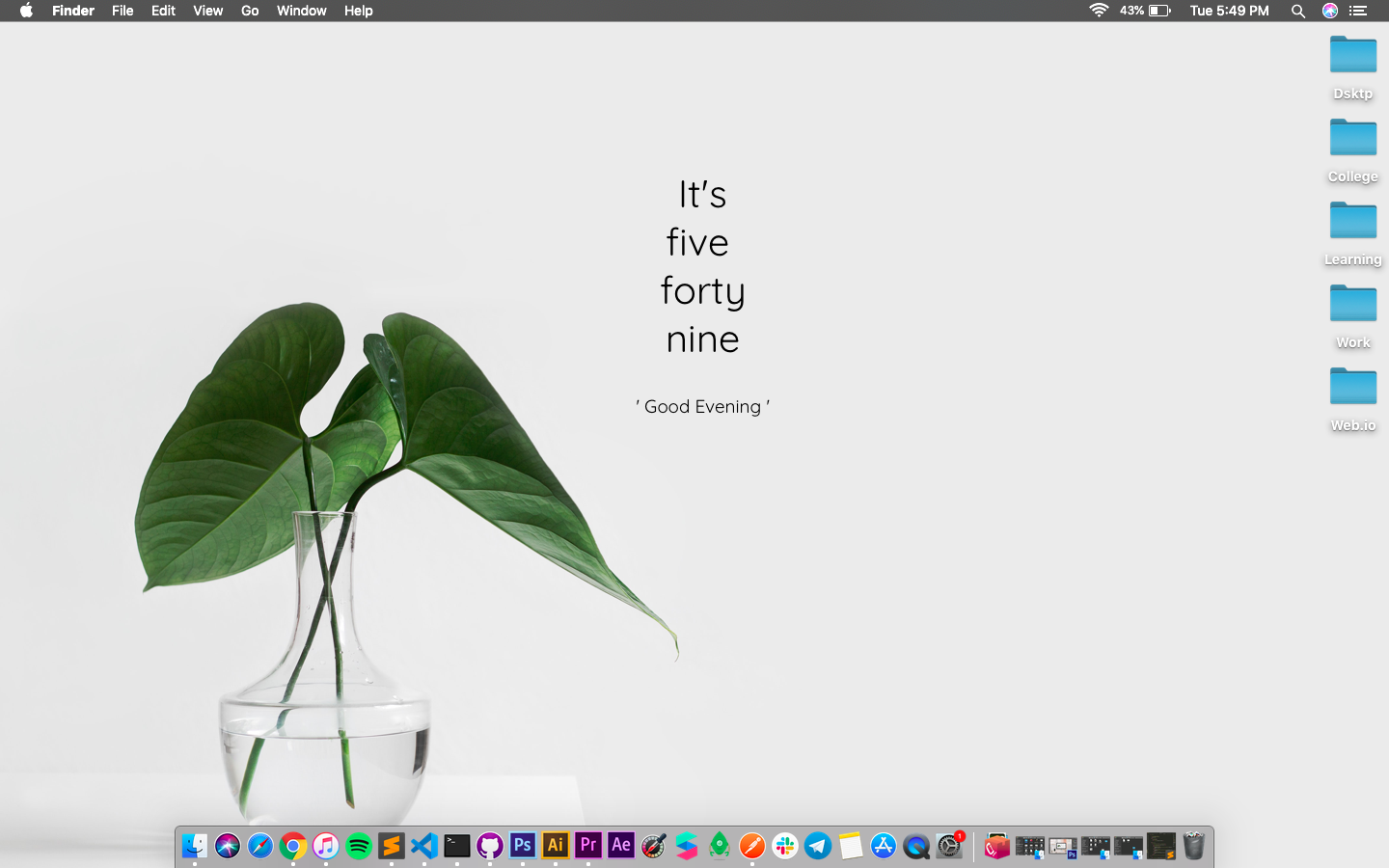 The Word Clock on a Mac laptop screen